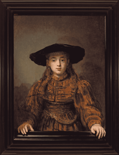 Rembrandt Gemälde "Mädchen in einem Bilderrahmen" von 1641