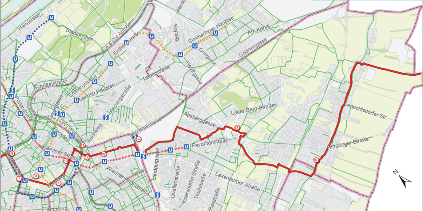 Karte des Radweg Bernsteinroute