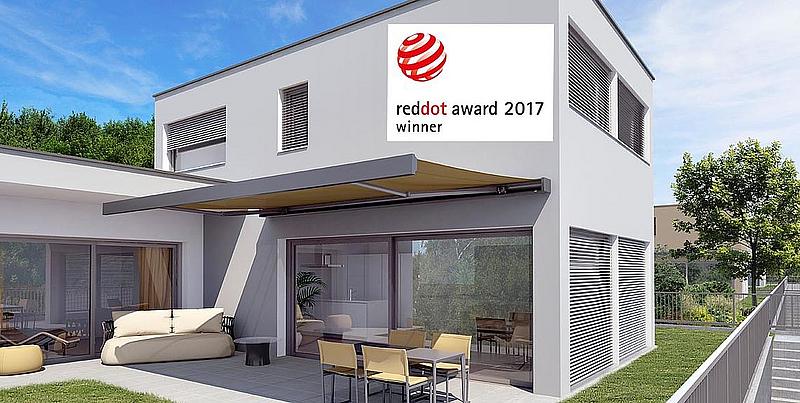 Kassetten-Markise mit LED Beleuchtung, erhielt reddot Award 2017