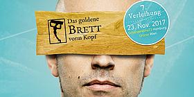 Plakat goldenes Brett vorm Kopf