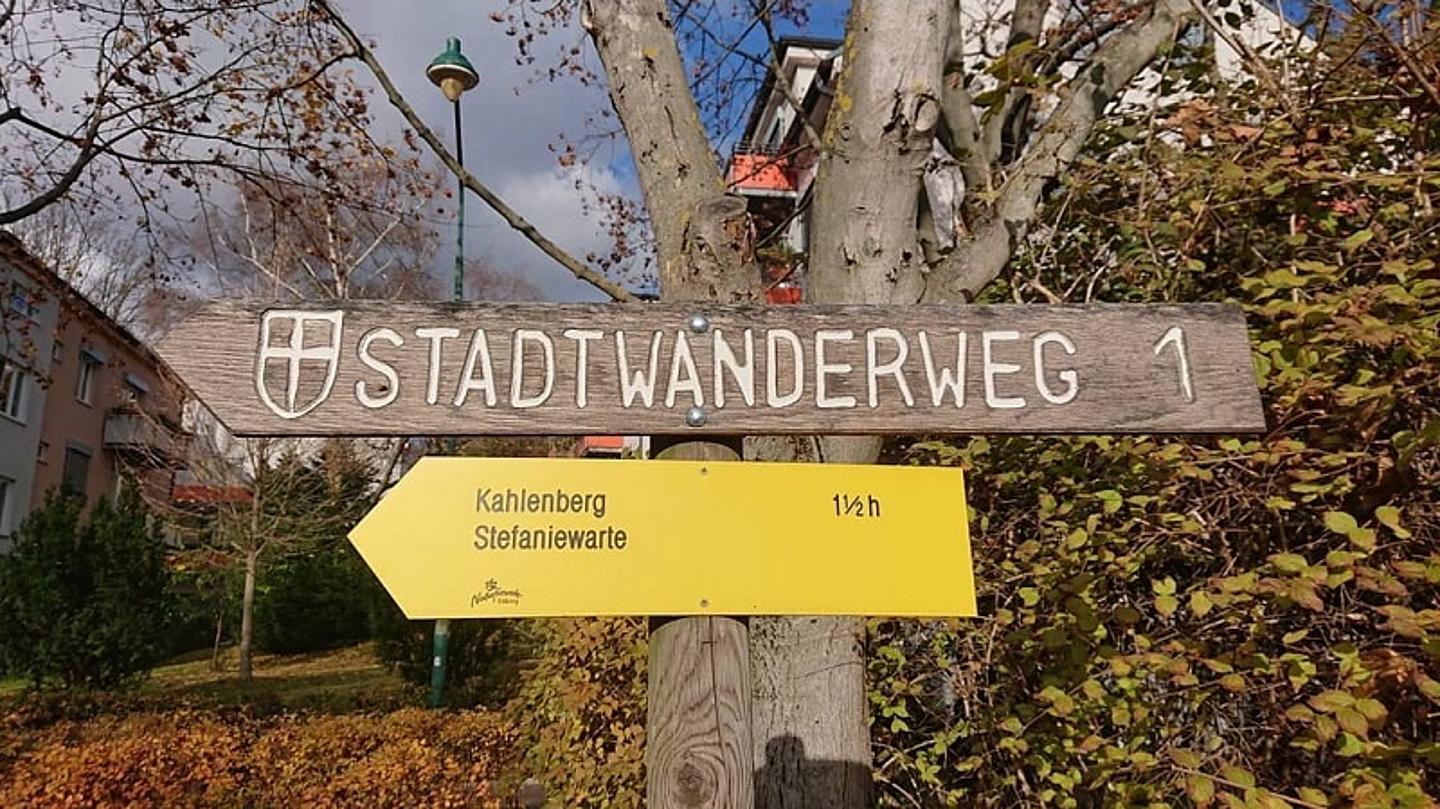 Schild des Stadtwanderweg 1