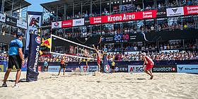 Beachvolleyball Stadion mit Fans am Wiener Heumarkt ©ACTS/ Julian Lajtai