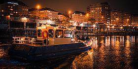 Boot am Abend auf dem Donaukanal