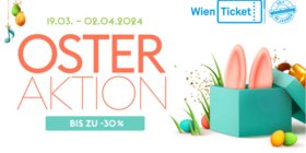 Buntes Banner zur Osteraktion von Wien Ticket