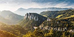 Blick vom Semmering auf die Semmeringbahn