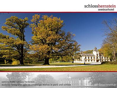 Bäume und Wiese vor dem Schloss