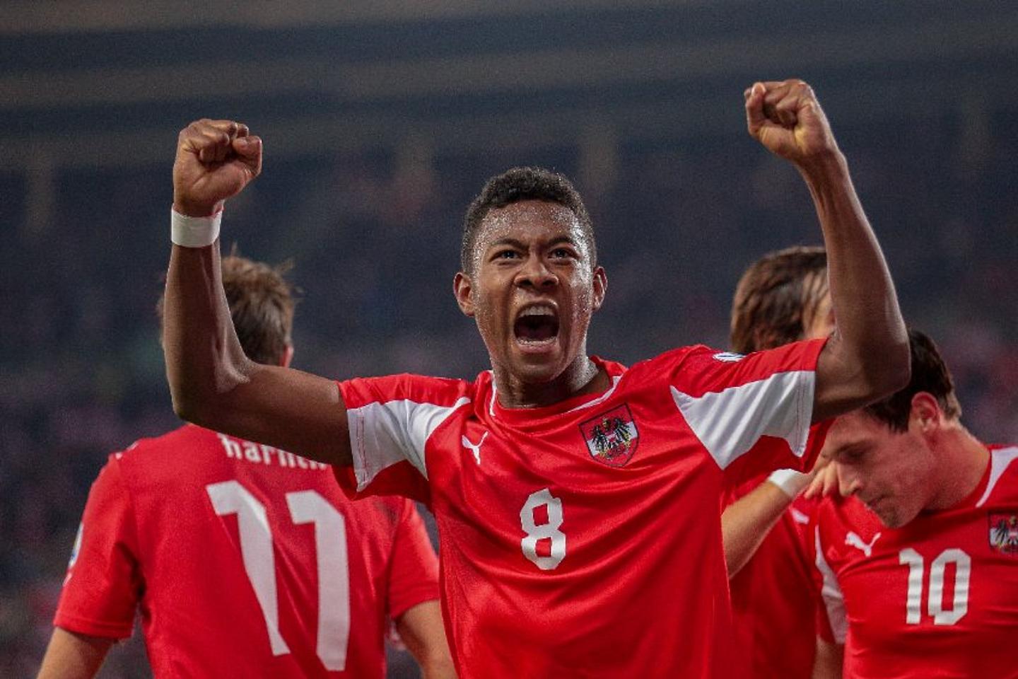 David Alaba jubelt in Wien