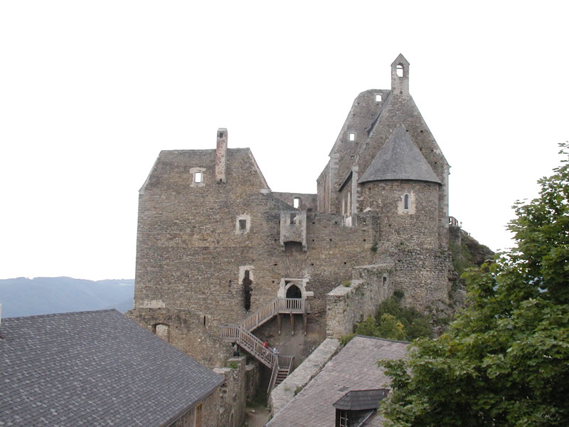 Die Burgruine Aggstein aus der Ferne