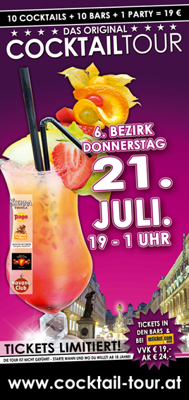 Flyer der Cocktailtour in Wien 