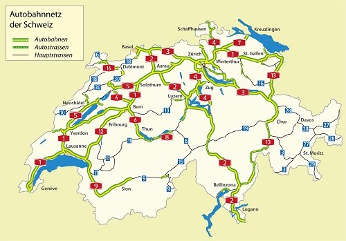 Landkarte Schweiz