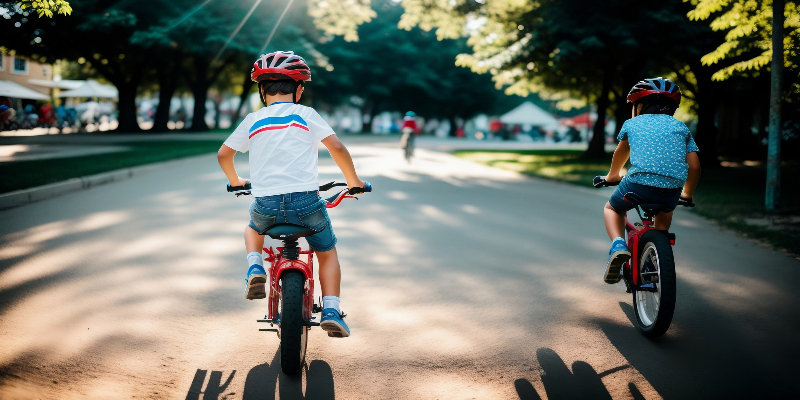 Kinder lernen Fahrradfahren in Wien