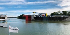 Hafentor Hafen Albern Wien für Hochwasserschutz