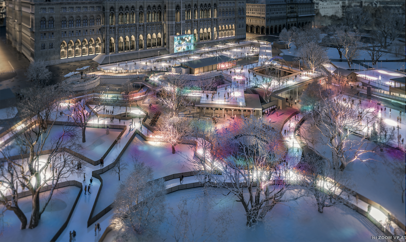 Rendering des Eistraums am Rathausplatz