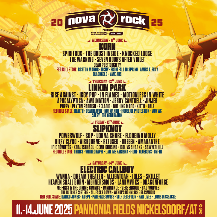 Line-Up vom Nova Rock 2025